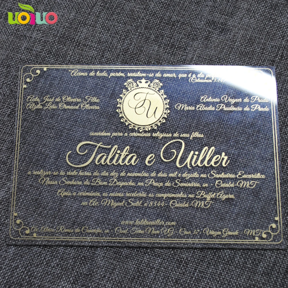  2018 Modern style birthday custom printing acrylic invitation card laser cut wedding invitation car - 32838135502