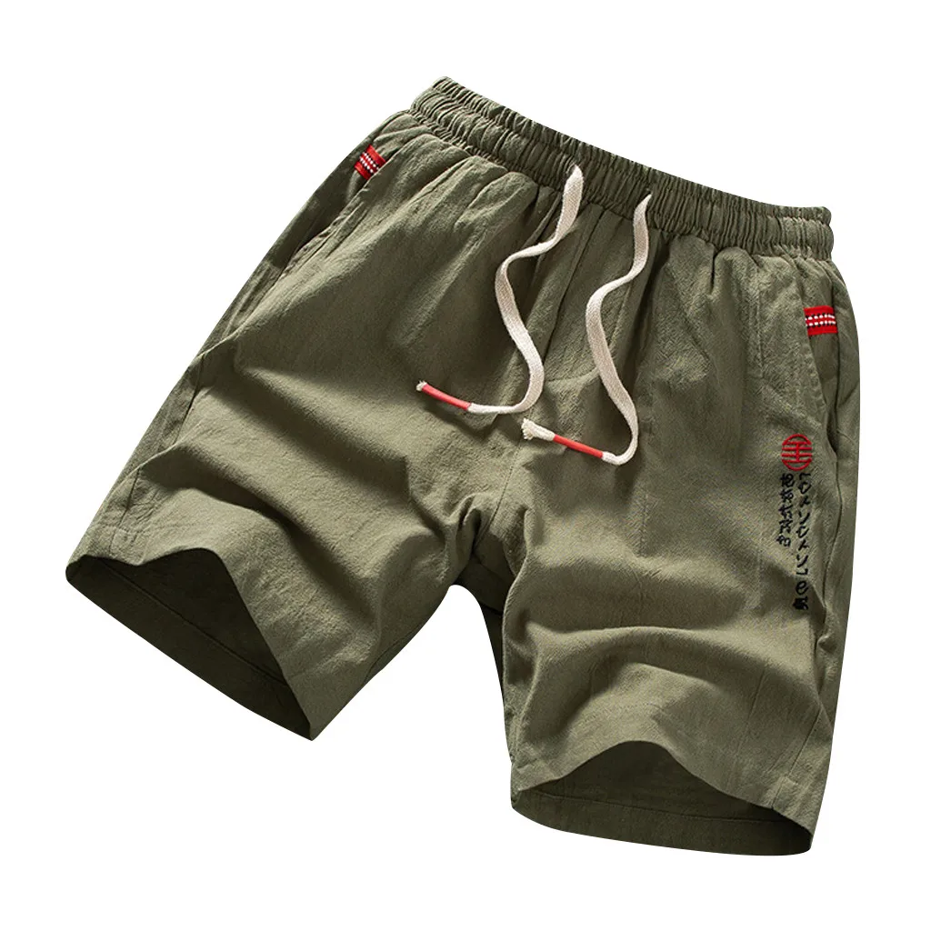 Мужское белье чистых тонов хлопок мульти-комбинезоны с карманами шорты модные брюки# D - Цвет: Армейский зеленый