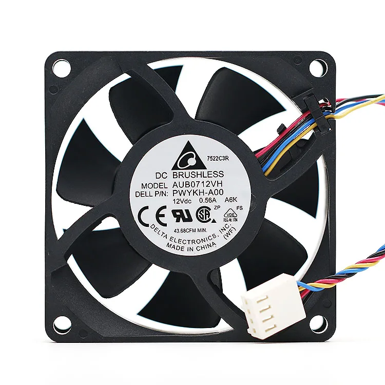 for Delta AFC0712D 7025 7CM 12V 0.66A CPU Temperature Control Fan Ball air Volume Fan