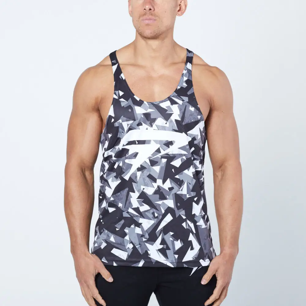 2017 men tank top stringer singlet camouflage grey black vest size M