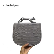 Известный бренд, модные женские сумки, Ретро стиль, Аллигатор, искусственная кожа, сумки через плечо, сумки на плечо, металлические, с леопардовой ручкой, сумки-тоут