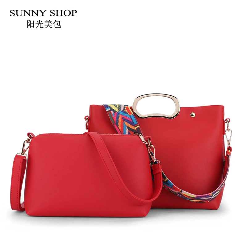 

SUNNY SHOP 2 Bags/Set New Vintage Women Shoulder Bags American Fashion Design Women Messenger Bag New Arrival Women Bag
