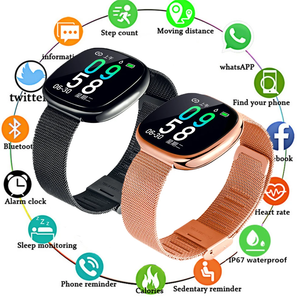 

2019 P2 Color Screen Activity Tracker Waterproof Smart Bracelet Blood Pressure Pedometer Smart Wristband Heart Rate Monitor