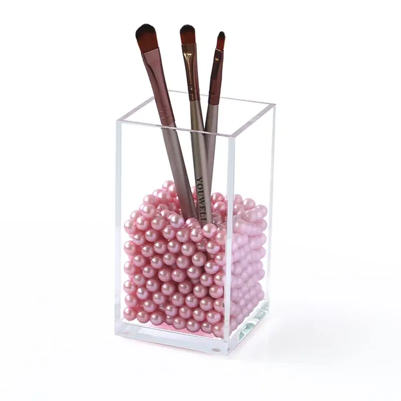 

2019 New Acrylic Transparent Pen Holder Storage box Makeup Brush Eyebrow Pencil Nail Polish Display Storage Props HUNYOO