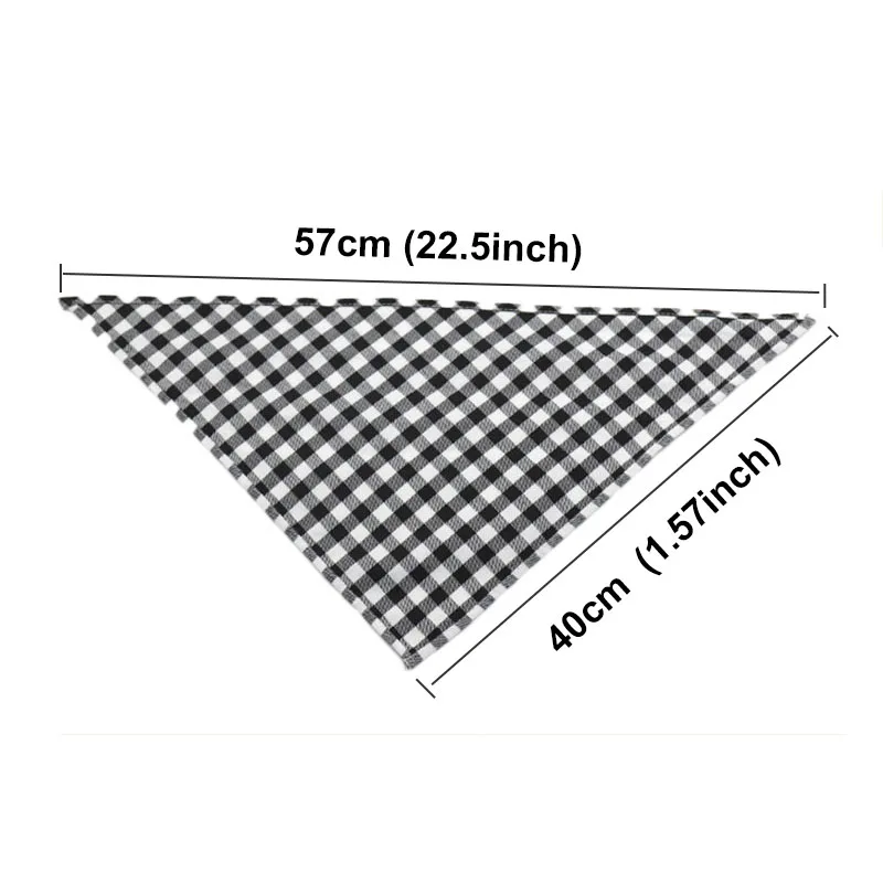 Классический Клетчатый нагрудник для собак, хлопковый кошачий шарф для питомцев, треугольный головной шарф, аксессуары, шейный платок для маленьких, средних и больших собак