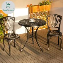 Луи мода сад наборы открытый Литье алюминиевый Балконный стол три части двора европейский и творческий маленький чай