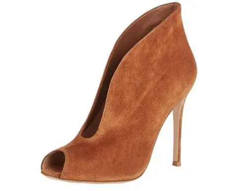 

Woman spring and autumn open toe high heel ankle boots Fashion peep toe super high thin heel shoes High heels Ladies dress shoe