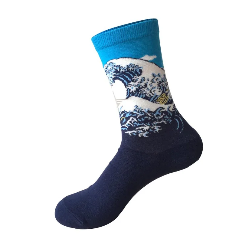 Новая мода, хлопковые художественные носки с масляной росписью, мужские и женские Купидон, Ретро стиль, wo мужские носки, дизайн - Цвет: 5