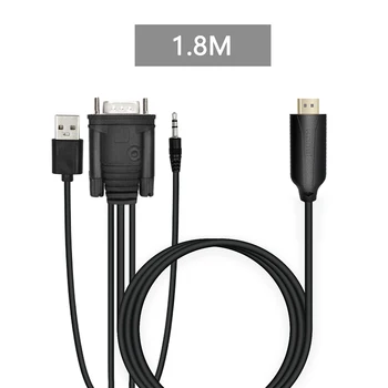 

5pcs VGA to HDMI Converter Adapter Cable Male to Male With Audio Output 1080P VGA HDMI Adapter for PC Laptop
