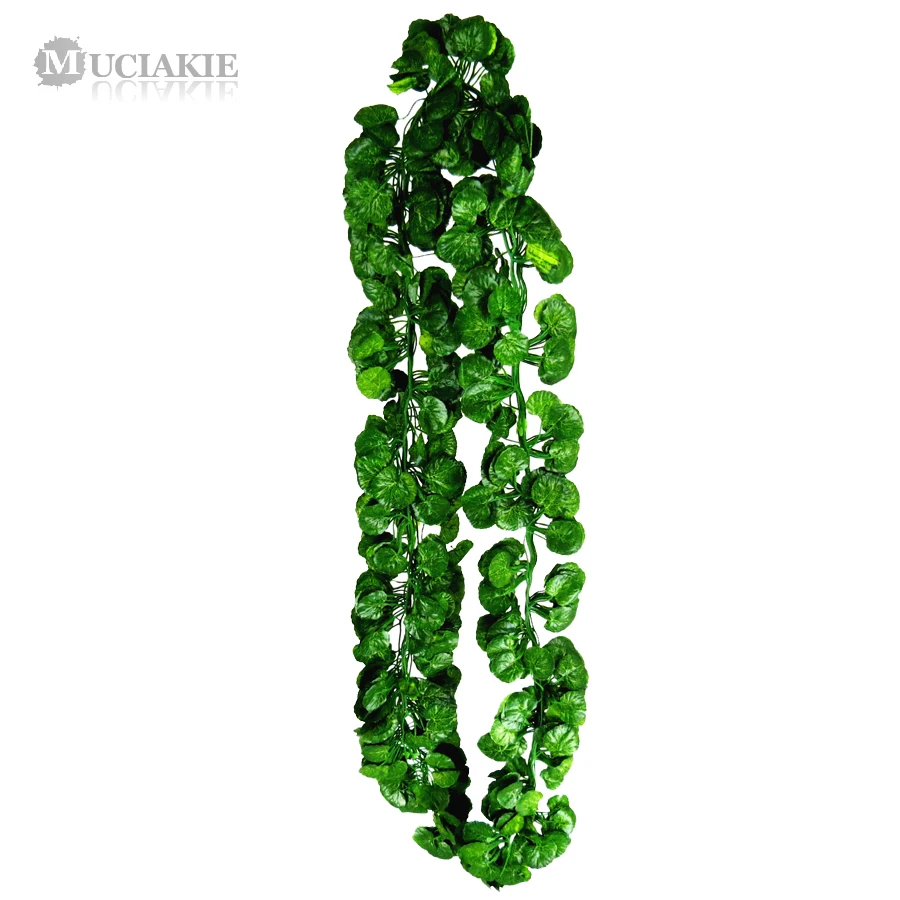 

MUCIAKIE 12pcs 2M Long Artificial Begonia Plants Green Leaves Good Foliage Vine for Home Wedding Party Festival Decoration