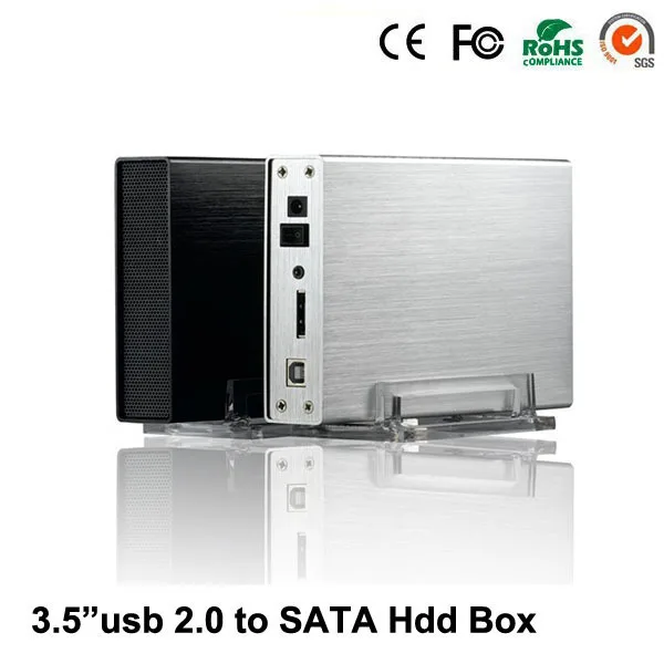 Алюминий 3." USB 2.0 для SATA 3.5 HDD SDD Корпус 3 ТБ внешний Корпус Hdd sata док-станция hdd box бесплатно