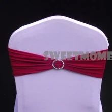 200 Красный лайкровый чехол на стул из лайкровой ленты с поясом двухслойная лайкра лента Свадьба с круглым Диаманте