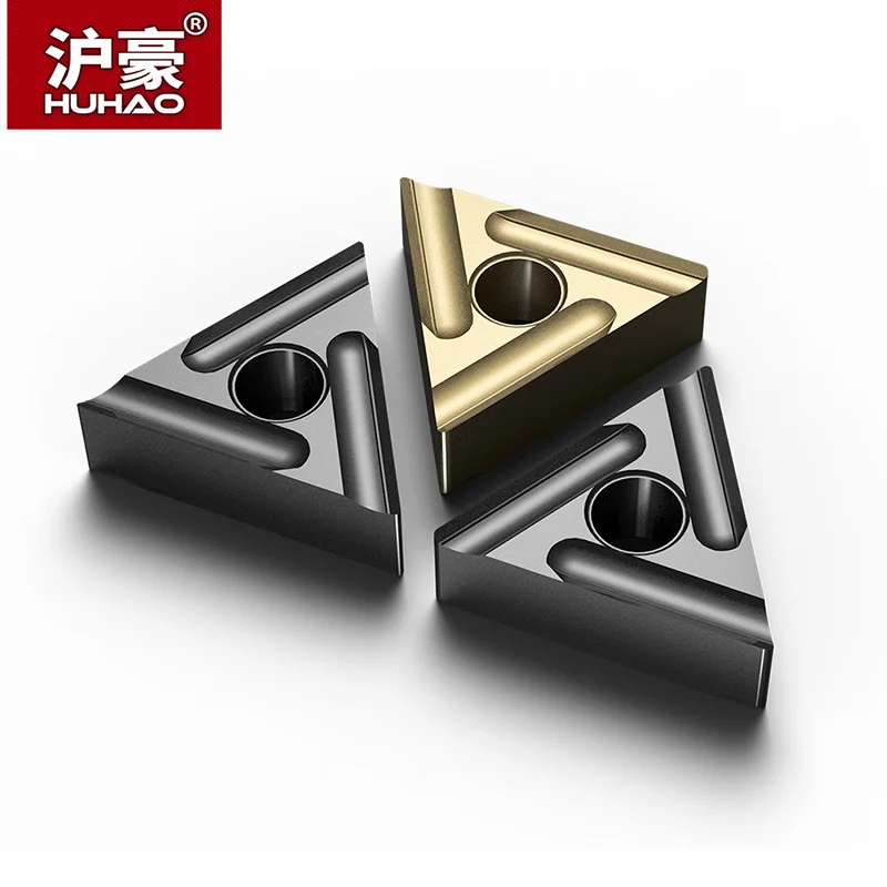 HUHAO 1 pc CNC Blade Triangle Slotting Lathe Insert Triangular Slotted Outer Hole Inner For Steel HRC45 Degree