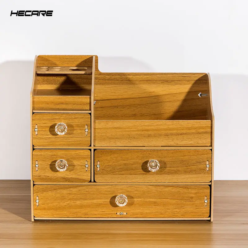 HECARE DIY деревянная коробка для хранения органайзер макияжа ювелирный контейнер
