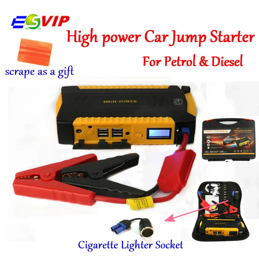 Kopen Jump Starter Booster Auto Batterij Emergency Auto Start en Laadsysteem met 16000 mah 600A Piekstroom Smart Power Clips