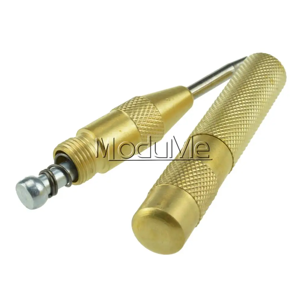 Mark Hole 5" Brass Automatic Center Punch Spring Loaded Chrome Rivet
