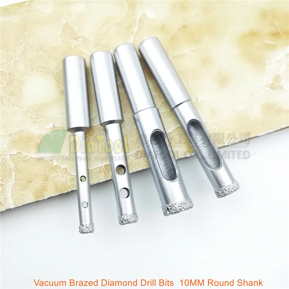 DIATOOL 4pcs/set(6mm+8mm+10mm+12mm) Diamond Vacuum Brazed Drilling Core Bits Drill Bits Hole Saw Granite Stone Ceramic Masory