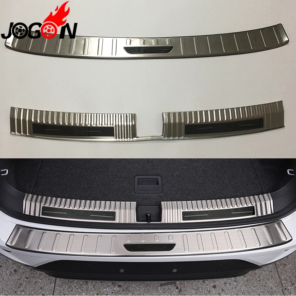 

For Volkswagen VW T-Roc 2018 Car Styling Interior Exterior Trunk Rear Door Sill Bumper Plate Protector Cover Trim S.Steel