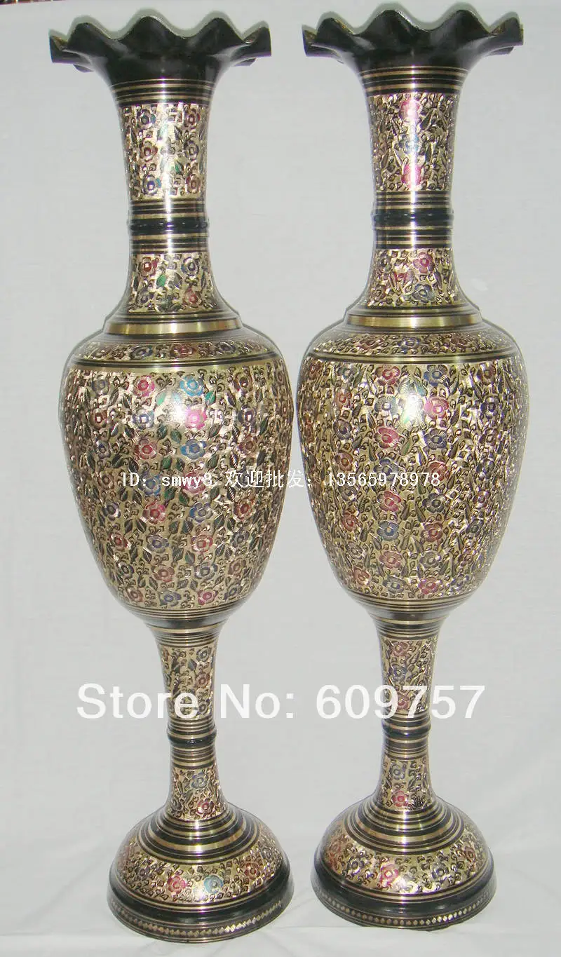 Meters colorful bottle Bronze pakistan copper vase large Meters colorful bottle Bronze pakistan copper vase large floor vase wholesale 2PCS 1 meters Height 100CM