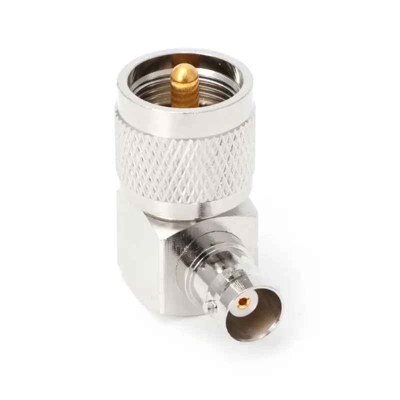 

New UHF PL259 Male To BNC Female Right Angle RF Connector Coaxial Converter Adapter 2019
