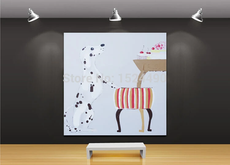 

Animal Oil Painting Handmade Pictures Love To Steal To Eat Dog For Living Room Decor Home Wall Art Hot Sell Paintings