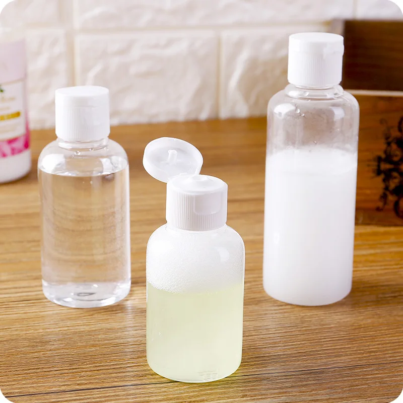 

30ml 50ml 60ml Empty Transparent Plastic Pack Bottle Crystal Clear Flip Top Cap Empty Packaging Containers Wholesale 10 pcs