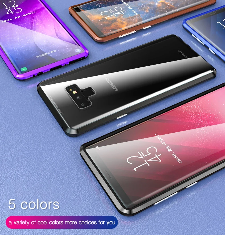 LUPHIE 360 Degree Full Magnetic Case For Samsung Galaxy S9 Plus Note 9 Glass Case (15)