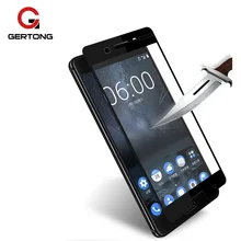 GerTong Full Cover Screen Protector Tempered Glass For Nokia 7 8 5 6 3 2 Protective Glass For Nokia 5 Black White Safety Film