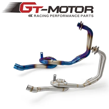 

Motorcycle Exhaust Muffler Link Mid Pipe System Steel Exhaust Middle Pipe for Yamaha MT03 MT-03 R25 R3 2014-2018 Slip-On