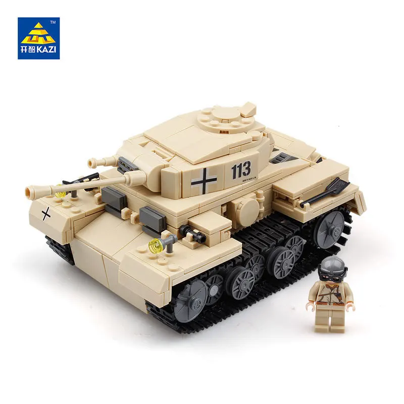 KAZI 82008 NEW 548pcs Century Military German King Tiger Tank Cannon Building Blocks Bricks Model Sets