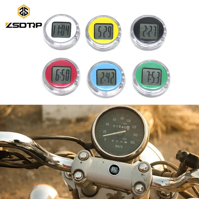 ZSDTRP 1Pc Mini Waterproof Motorcycle Digital Clock Watch Stick on