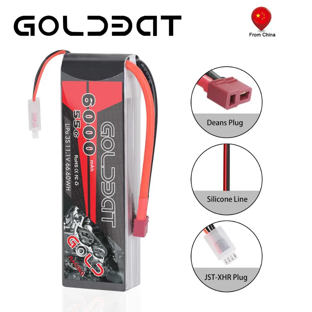 GOLDBAT 11 1 V lipo батарея RC автомобиль 6000mAh 3S Lipo аккумуляторная Дрон fpv 55C с разъемом Deans