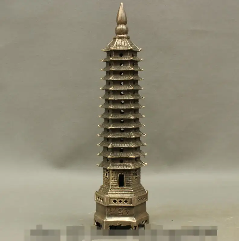

song voge gem S7042 12 Chinese Tibetan Buddhism temple bronze copper Tower stupa pagoda statue set