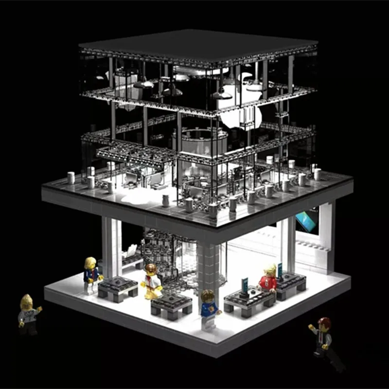 Sembo-LED-Blocks-City-Creatosr-Apple-store-Minifigure-Building-Blocks-action-figure-bricks-Compatible-With-Legeod