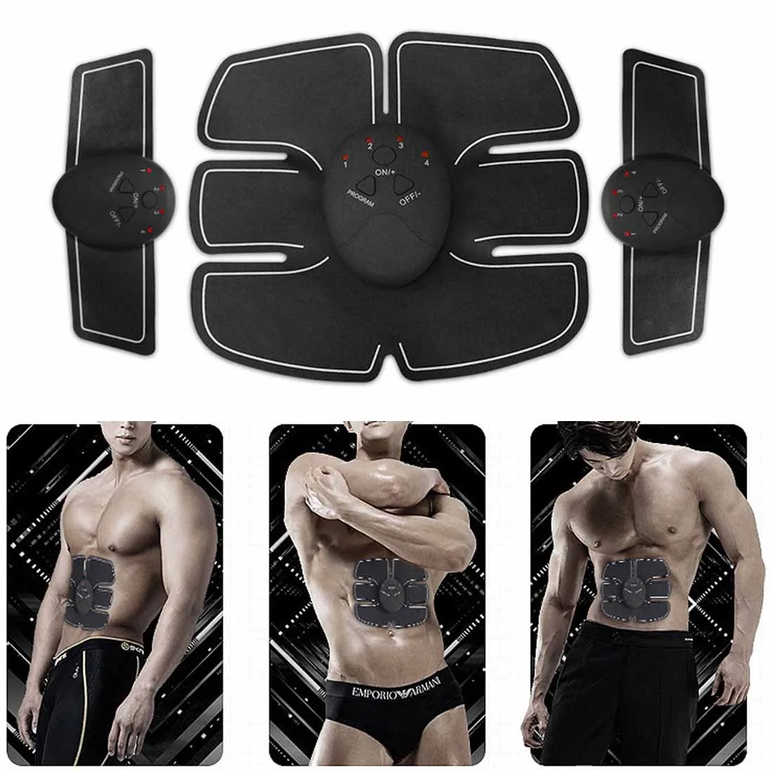 

7Pcs/Set New EMS Stimulation Power Abdominal Muscle trainer fitness Vibration Plate Slim Body Loss Weight Massager