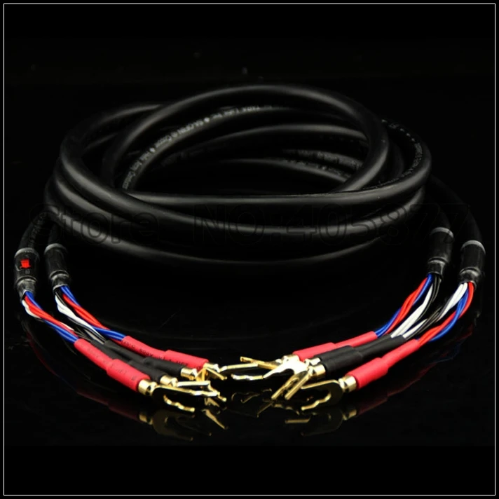 Audiophile audio Helix8 speaker cable with gold plated spade terminal audio loundspeaker cable