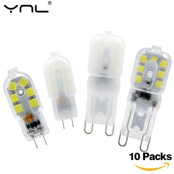 

10pcs/lot LED Lamp G4 G9 3W AC 220V DC 12V Mini Bombillas LED Bulb SMD2835 Spotlight Chandelier Light Replace Halogen Lamps