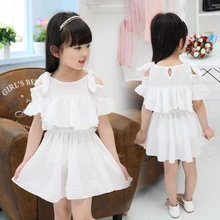 Girls’ cotton dress Princess Dress 2016 shoulder summer snow romance female children’s