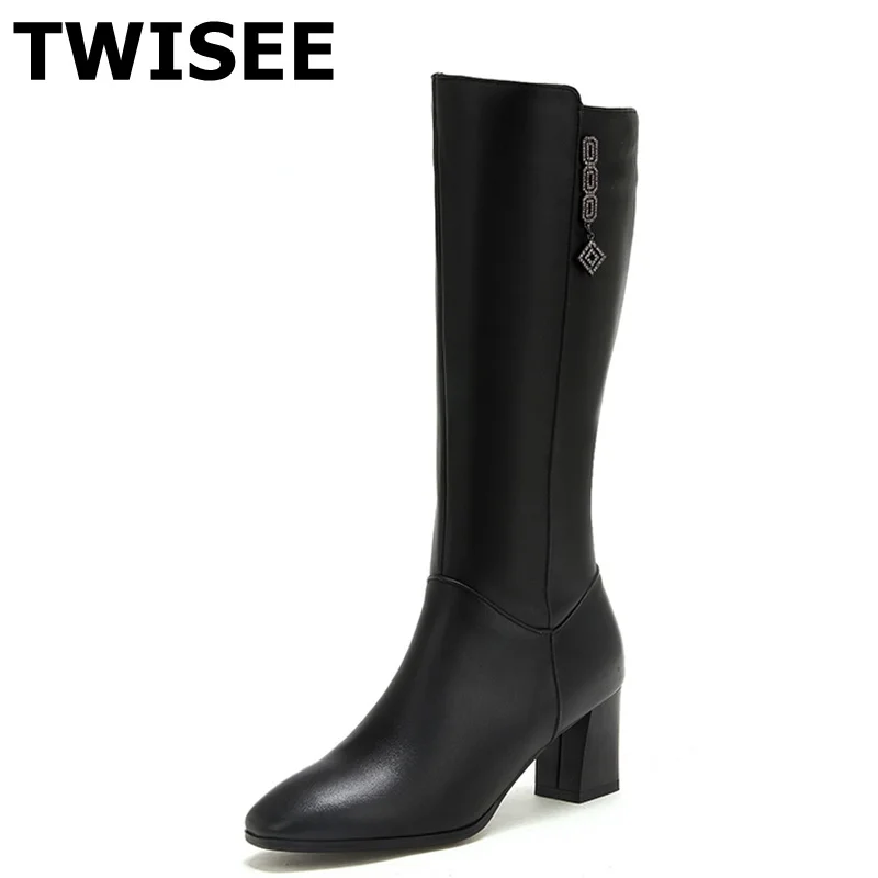 

women kenn high boots hot selling sapatos femininos Pumps autumn woman casual shoes genuine leather shoes square heels 6 cm