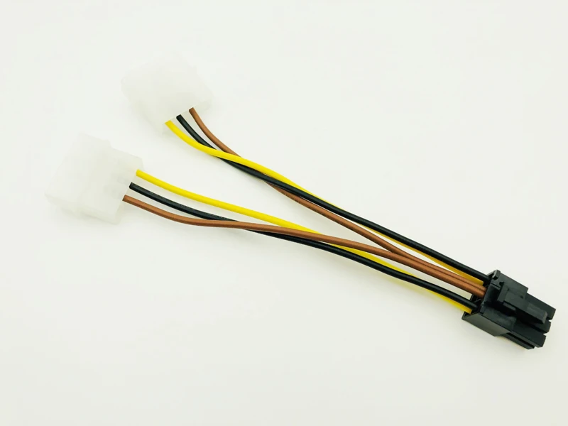 Высококачественный адаптер питания 2 x Molex к PCI E 4 контактный 6 видеоадаптер кабель