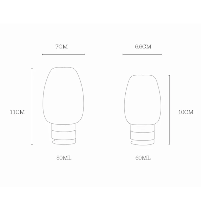 80 мл/60 мл силиконовые пополняемые бутылки Traveler Упаковка Лосьон очки Бутылочки для шампуня пресс-бутылки
