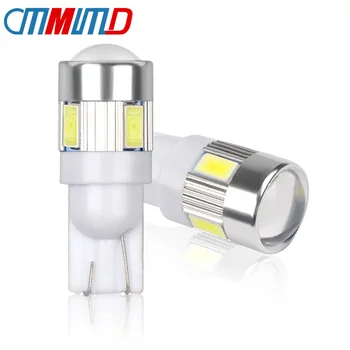 

4pcs T10 w5w 5630 6SMD Auto Interior Light Canbus Wedge Light Side Bulbs For Car Tail light Parking Dome Door light DC12V