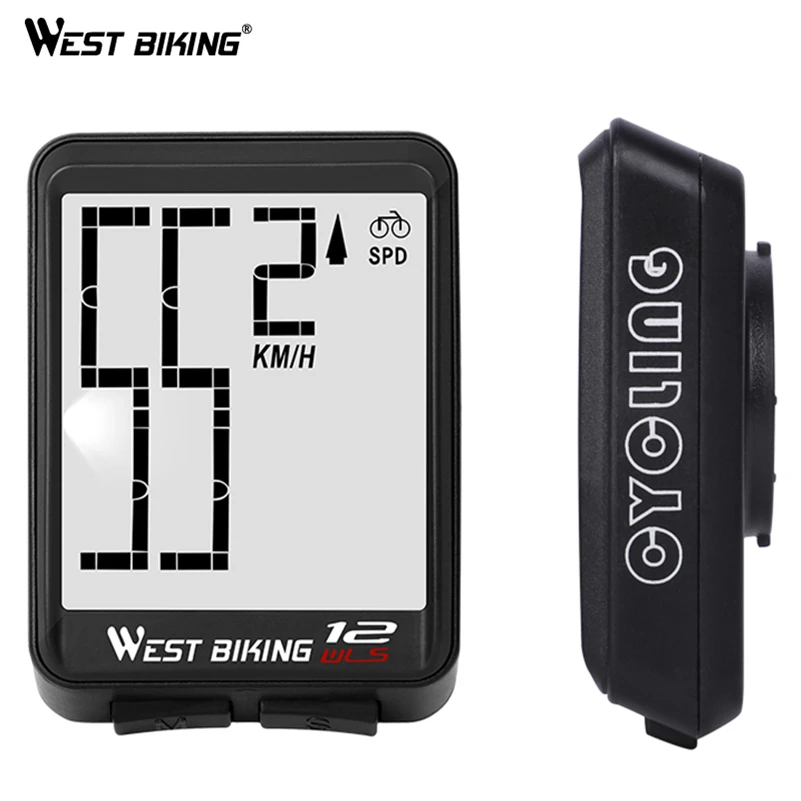 

WEST BIKING Cycling Wireless Computer Waterproof Bike Speedometer Stopwatch Multifunction Big Screen Bicycle Ridng Computer