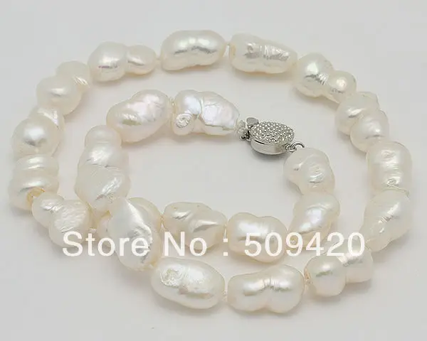 

Free ShippingBeautiful HUGE Natural White Baroque Cultured Pearls Necklace