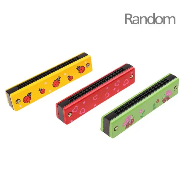 Funny Wooden Harmonica Kids Music Instrument Educational Child