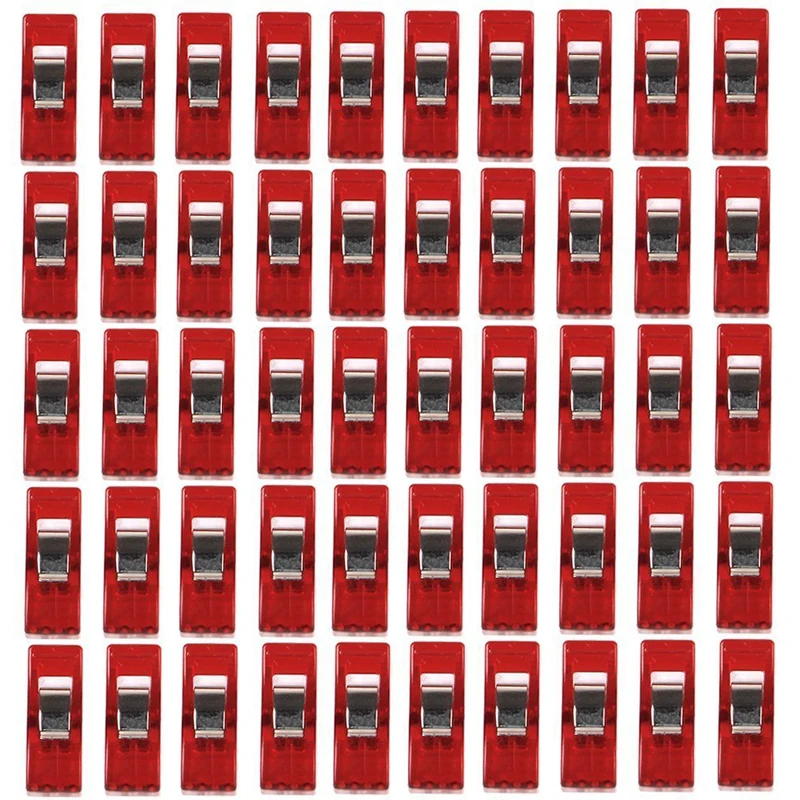 JX-LCLYL 50pcs Red&White Wonder Plastic Sewing Knitting Clips Clamps DIY Craft Crochet