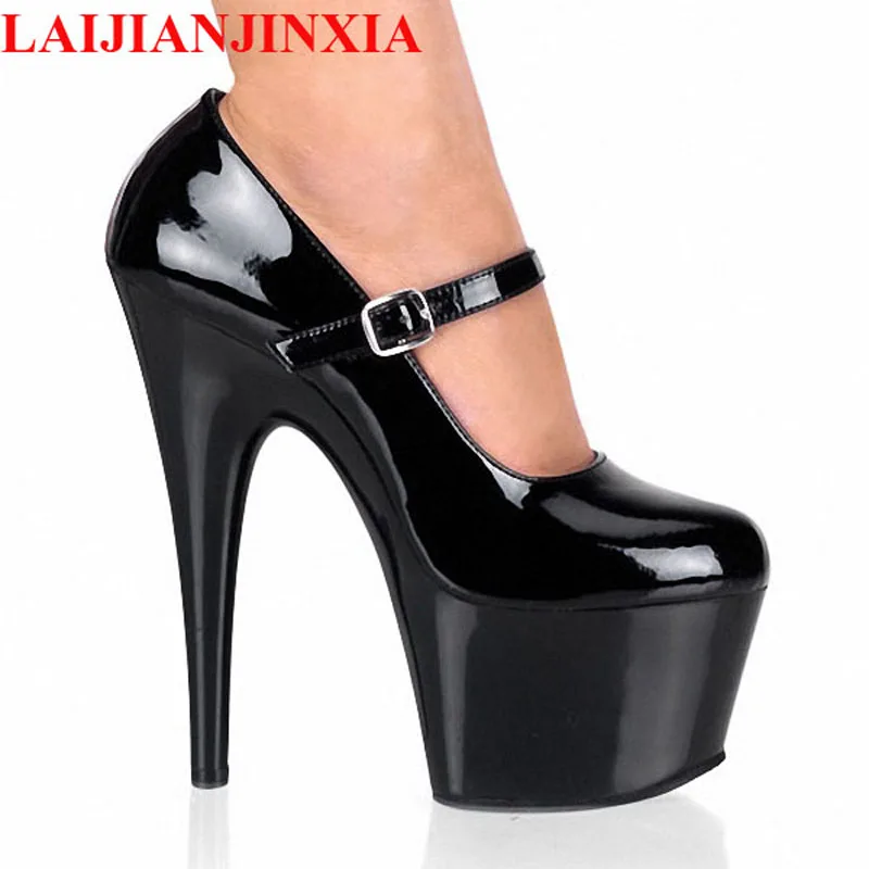 Printemps Cm Chaussures Plates Talons 15 automne D061 Verni formes En Tête Mariage d058 Ronde Pompes Cuir Mince Laijianjinxia De Femmes Dames Hauts fBqw6xw05