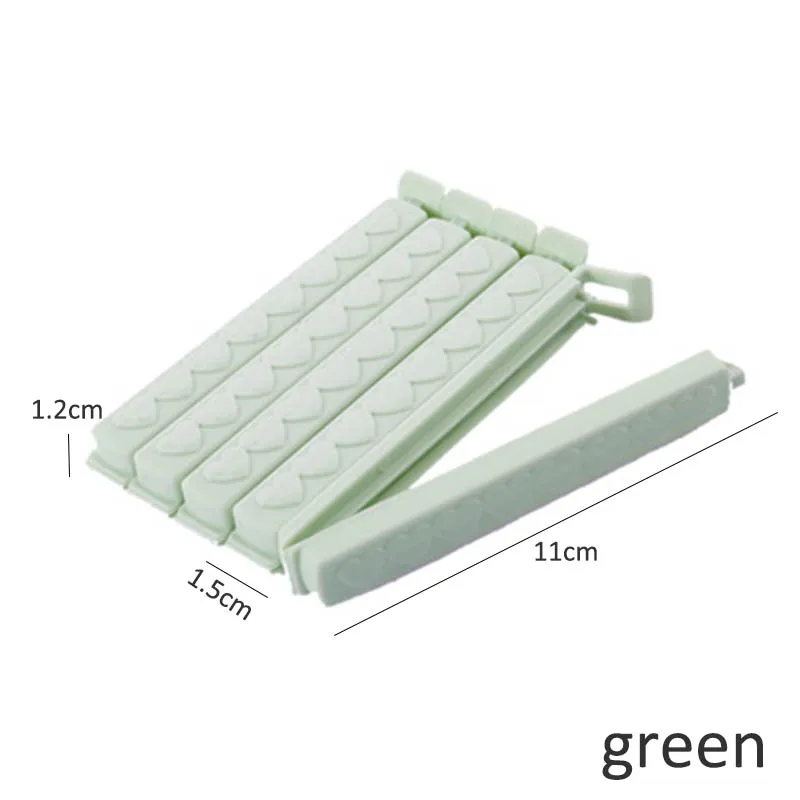 Portable Plastic Solid Color 5Pcs Food Storage Bag Clip Sealing Clips Sealing Clamp Bag Sealer Kitchen Accessories