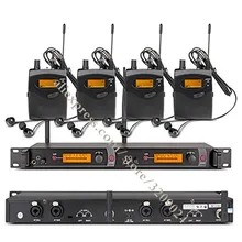 In Ear Monitor System 2 Channel 4 Bodypack Transmitter Monitoring with In Earphone Wireless for Stage Recording Studio Equipment