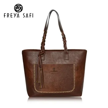 

Freya Safi Large Capacity Women Bags Shoulder Tote Bags bolsos New Women Messenger Bags Tassel Famous Designers Leather Handbags